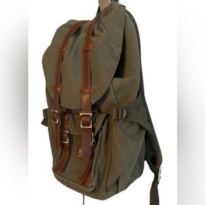 Vintage Style Canvas Bag with Leather Straps